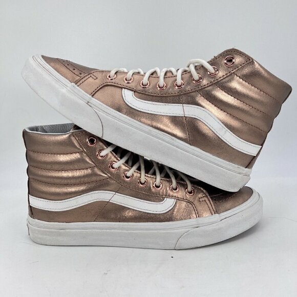 Vans Off The Wall Unisex Size 7M 8.5W Sneaker Shoes Metallic Gold 721277 - Picture 6 of 12